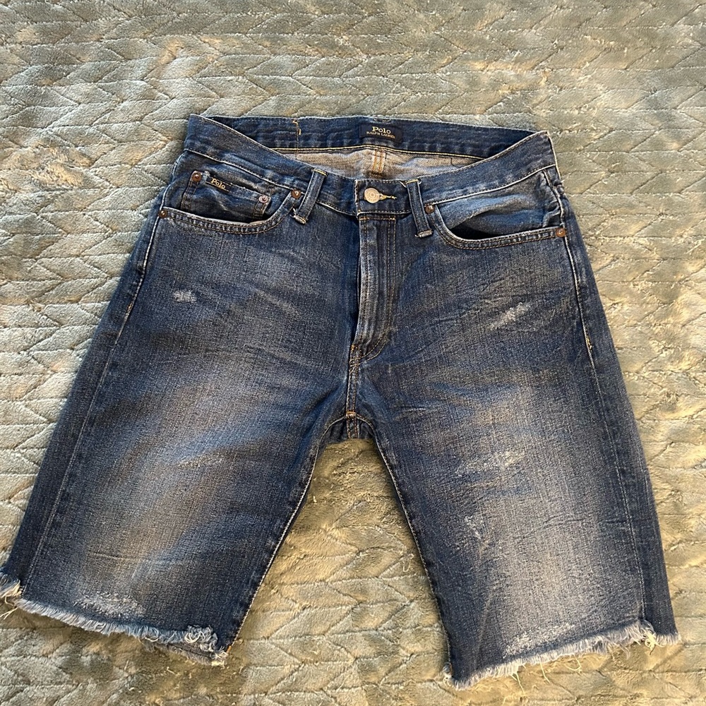 Ralph Lauren Distressed Blue Jean Shorts